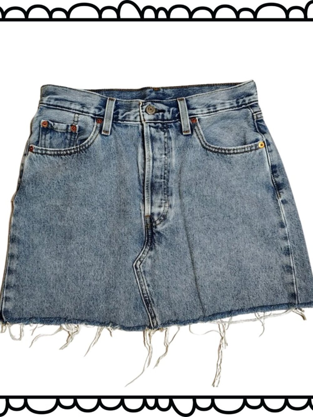 Levi's Women's Light Wash Raw Hem Denim Mini Skirt 26 in Waist